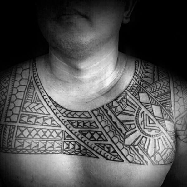 tribal chest tattoo 2  Men Tribal Chest Tattoo Designs  Flickr